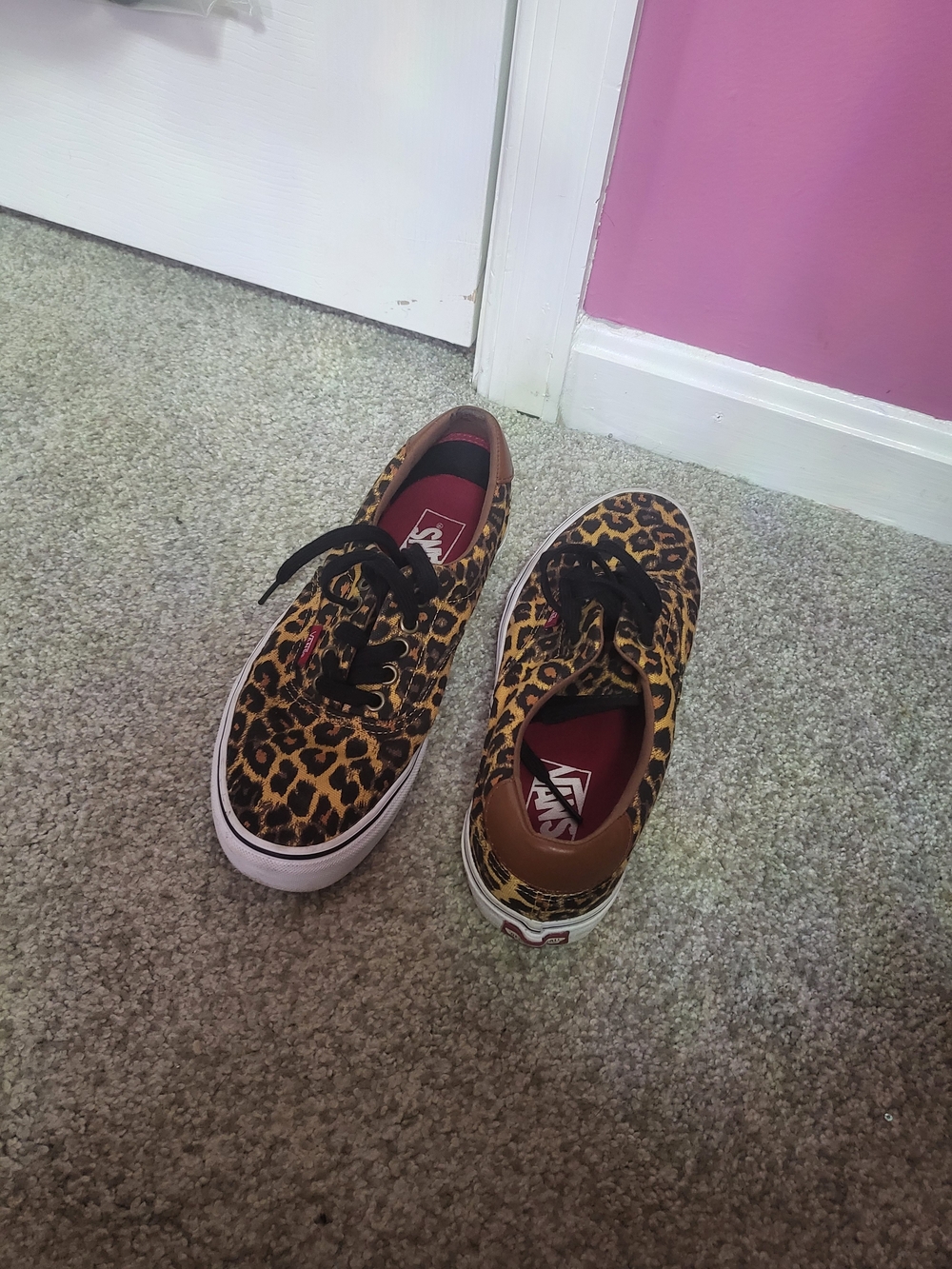 Vans Kids Leopard Print Low-Top Sneakers - Brown/Black
